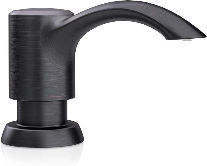 SAMODRA Built in Kitchen Sink Soap Dispenser (Oil Rubbed Bronze) with 12 oz Large PET Lotion Bottle, Refill from Top