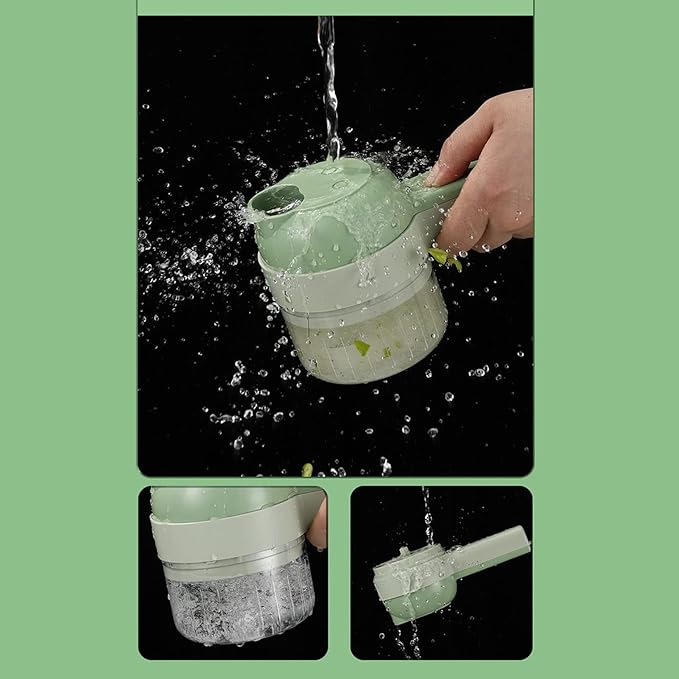 4 in 1 Electric Food Chopper Mini 200ml USB Rechargeable Handheld Wireless Garlic Processor