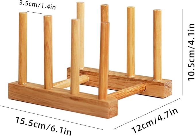 Kunovo Bamboo Dish Rack,Pot lid/Plate/Cutting Board Organizer for Kitchen cabinets,Bottle Drying Holder