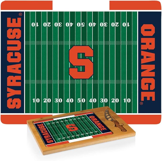 PICNIC TIME NCAA Icon Glass Top Cutting Board & Knife Set, Cheese Boards Charcuterie Boards, Serving Platter, (Parawood & Bamboo)