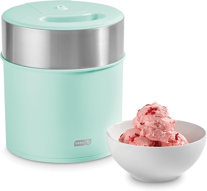 Dash Deluxe Gelato & Ice Cream Maker - HomeMade Dessert Maker with One-Touch Churning - Space-Saving Design & Easy to Clean - 2 Quarts, Aqua