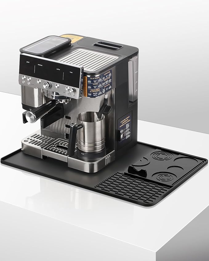 Silicone Coffee Maker Mat for Ninja Luxe Espresso Coffee Machine ES601/ES701 & Suitable for Breville Barista Express & Delonghi - 23"x15" Large Anti-Slip Heat-Resistant Bar Mat