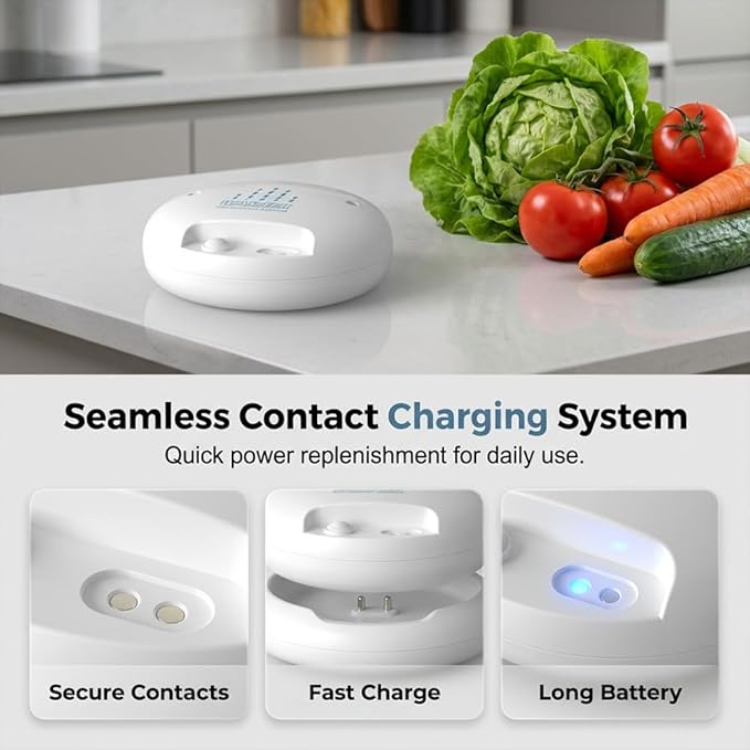 Fruit and Vegetable Washing Machine, Wireless Portable Food Cleaning Machine, Titanium Electrolysis Automatic Vegetable Cleaner for Home Kitchen (WHITE*2)