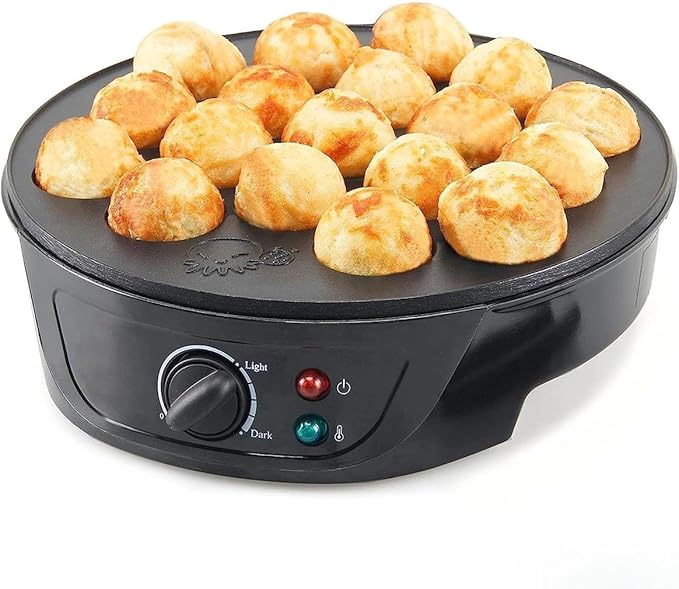 Electric Takoyaki Machine,18 Holes Temperature Control,750W Non-stick Kitchens,for Making Takoyaki Donut Holes & Cake Pops