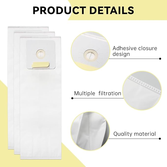 3 Pack 391 Central Vacuum Bags for Nutone 391, 3918, 44186, CV350, CV352, CV353, CV450, CV653 Central Vacuum