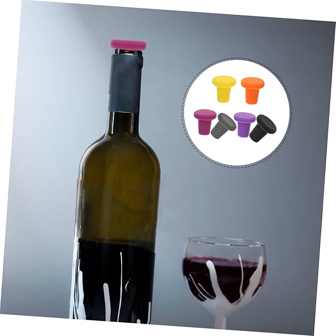 OUNONA 3sets Wine Bottle Stoppers Silicone Seal for Wine Reusable Bottle Stopper for Enthusiasts 6pcs*3