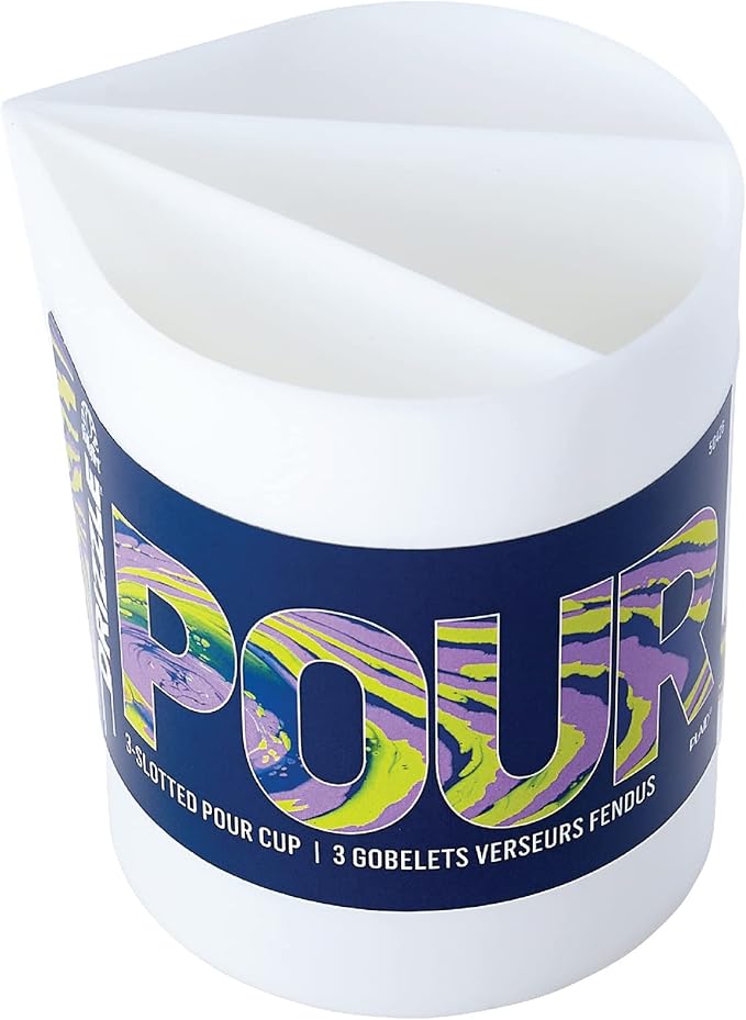 FolkArt Drizzle Pour Cup, 3-Slotted Divided Pour Cup Perfect for Fluid Paint Pouring Arts and Crafts Projects, 50426