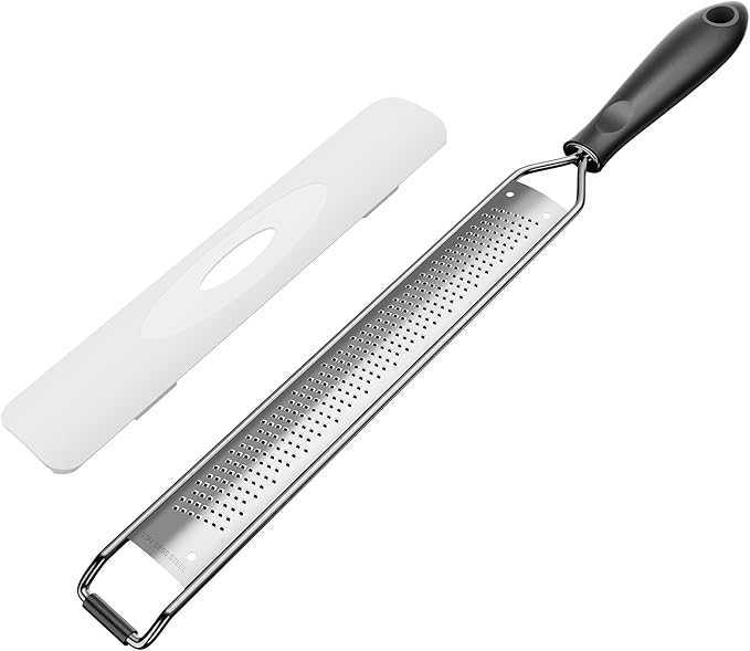 Zester Grater,Stainless Steel Cheese Grater with Non-Slip Comfort Grip,Black