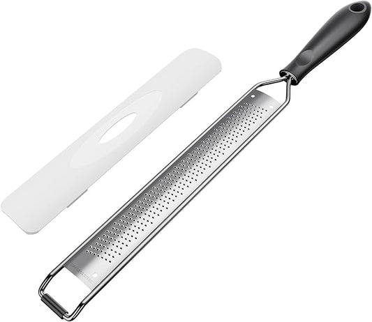 Zester Grater,Stainless Steel Cheese Grater with Non-Slip Comfort Grip,Black