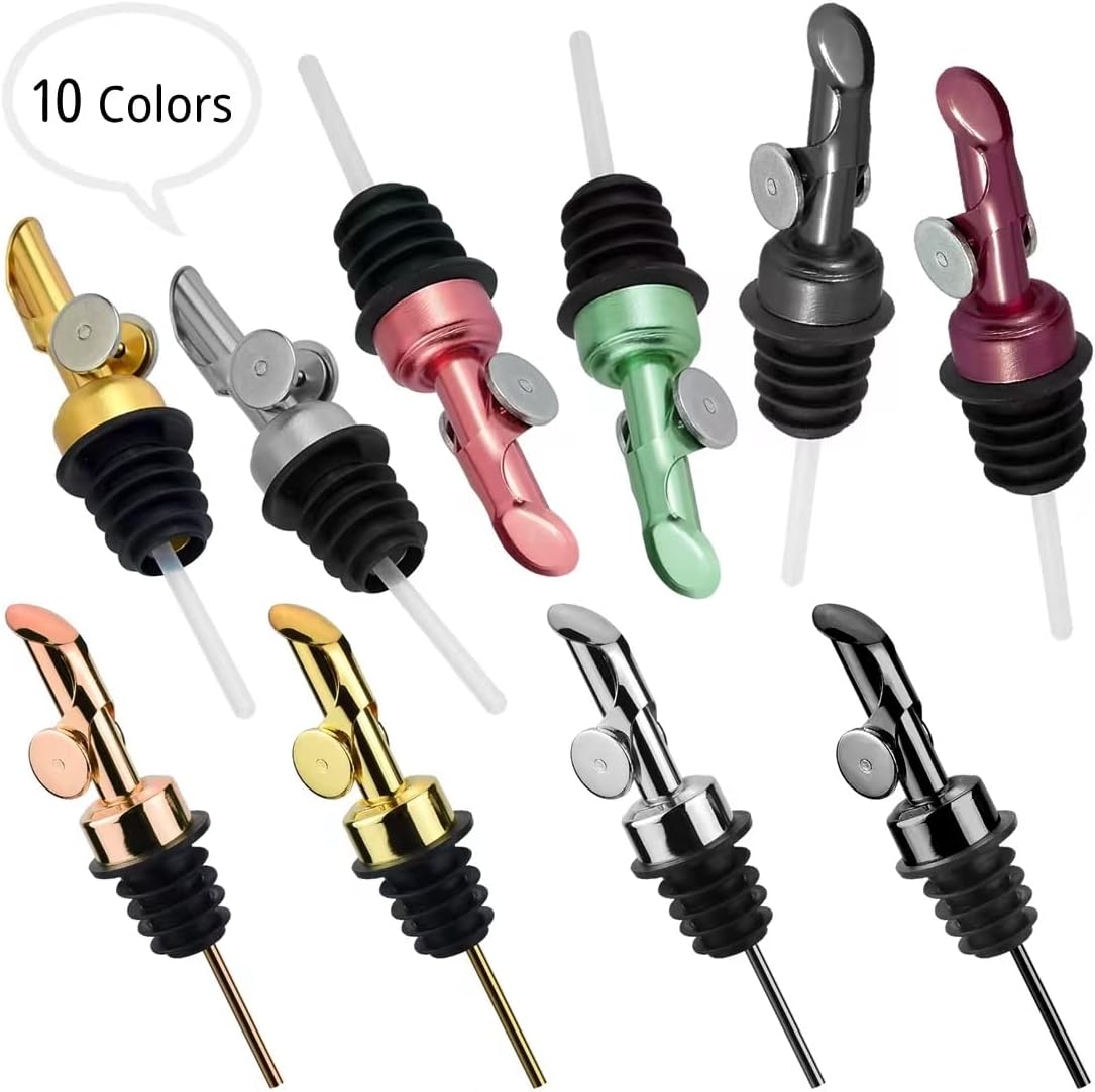MEETSWEET Olive oil dispenser nozzle, pouring nozzle, 304 stainless steel automatic opening and closing nozzle, suitable for olive oil, vinegar, wine, and other liquid bottles (304 gold) 2PCS…
