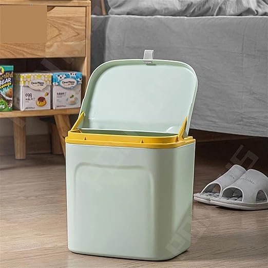 Hanging Trash Can, Kitchen Garbage Bin Waste Bins, Plastic Wall-Mounted Trash Can Adhesive Storage Garbage Bin with Lid Cabinet Hanging Bathroom Trash Can Home Kitchen Accessories (Color : A)