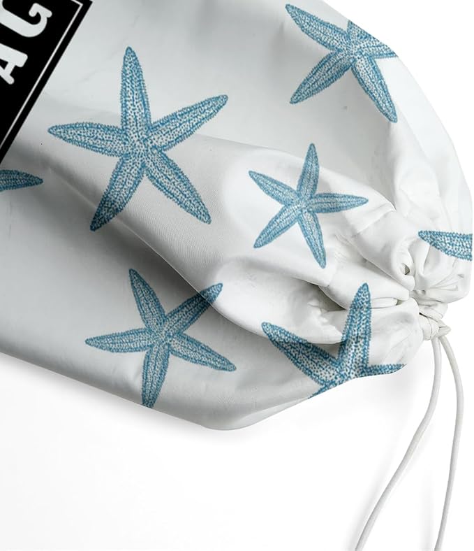 Ocean Starfish Beach Plastic Bag Holder, for Home Kitchen Travelling Camping Beach Decor,Grocery Bag Holder use 1 Pack, Marine life Starfish Pattern