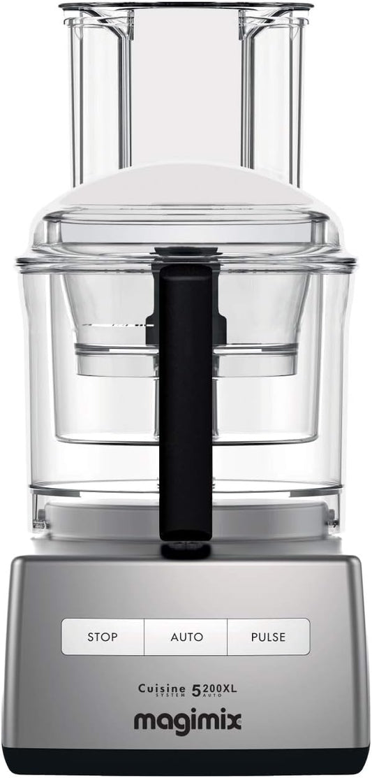 Magimix Compact 5200 XL Chrome 1100 Watt Food Processor with Recipe Book