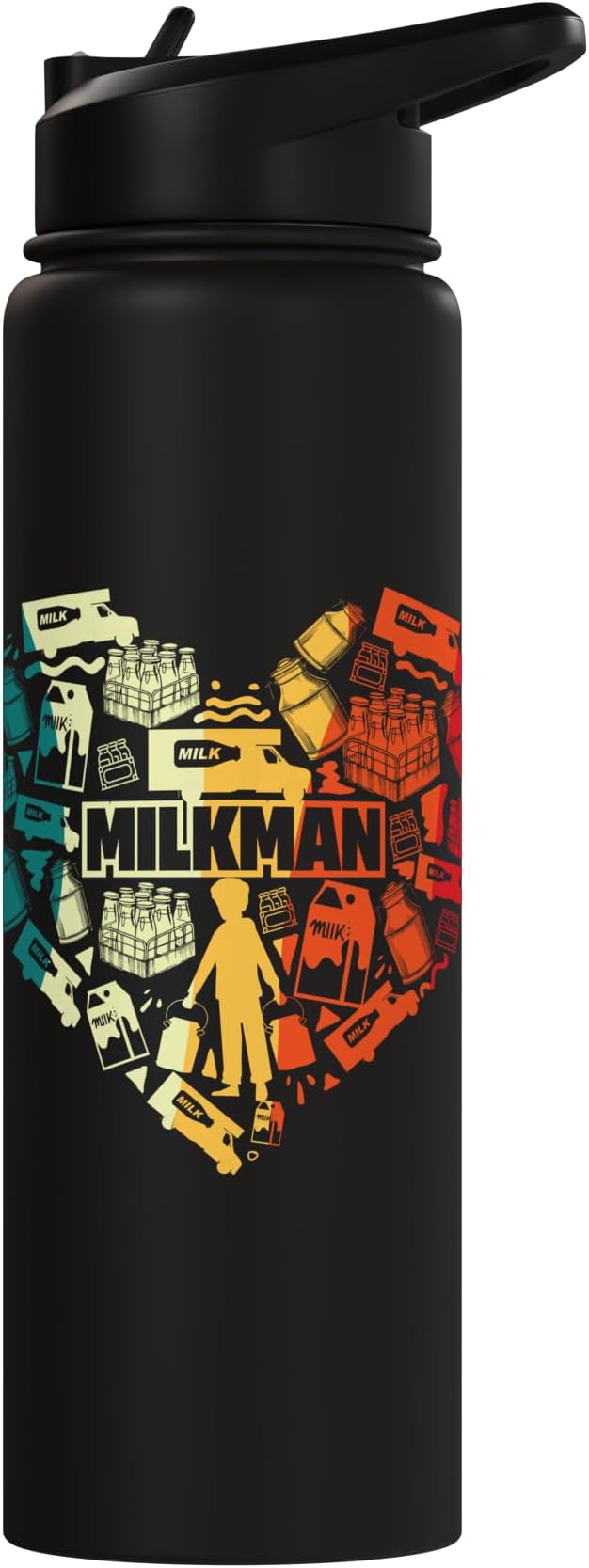 Milkman Dairy Farmer Heart Milkman Life Everyday Stainless Steel Insulated Water Bottle