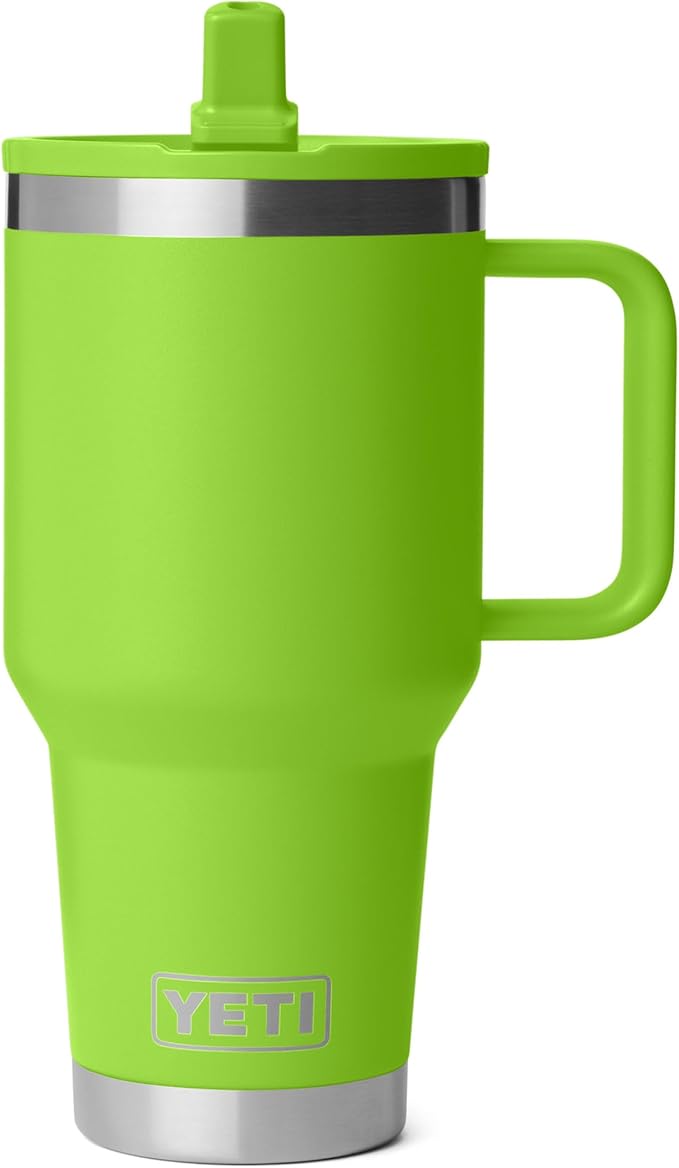 YETI Rambler 30 oz Travel Mug with Flip Straw Lid – Stainless Steel, Vacuum Insulated, Leakproof, Cup Holder Friendly