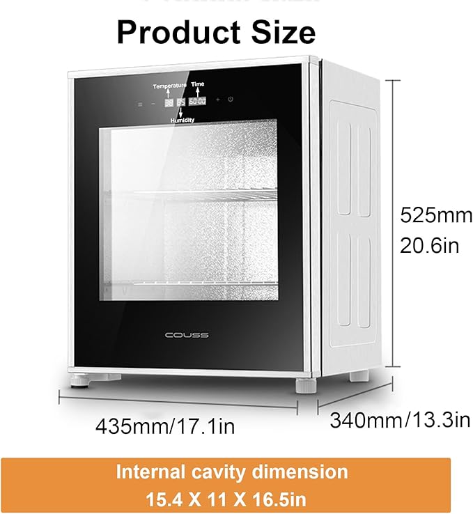 40L Bread Proofer, Kitchen Dough Yogurt Bread Proofing Box with Adjustable Temperature, Removable Electric Dough Proofer, Timing and Humidity Control for Even Fermentation