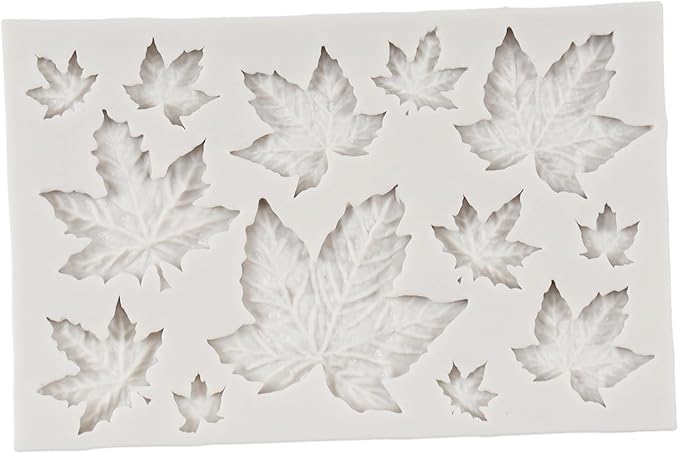 Leaf Silicone Mold Maple Leaf Fondant Mold Rose Leaf Molds Fern Leaves Candy Molds For Cake Decoration Cupcake Topper Chocolate Polymer Clay Gum Paste Set of 6