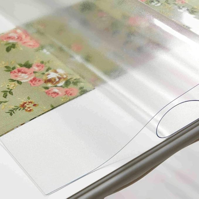 NECAUX Custom 12 x 28 Inch Frosted Desk Cover Protector, 1.5mm Thick Plastic Desk Pad Mat, Table Cover Tablecloth Protector for Office Computer Writing Desk, Side Table, End Table, Night Stand Dresser