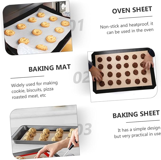 4pcs Silicone Baking Mats Non Stick Heat Resistant Pastry Mats for Oven Use Easy to Clean and Reusable Baking Pads Includes