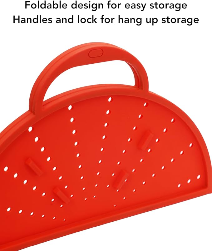 AirHood Silicone Splatter Screen – Foldable Grease Guard for Frying Pans & Induction Cookers – Heat-Resistant, BPA-Free, Dishwasher Safe, 2-in-1 Trivet & Splatter Screen - Orange
