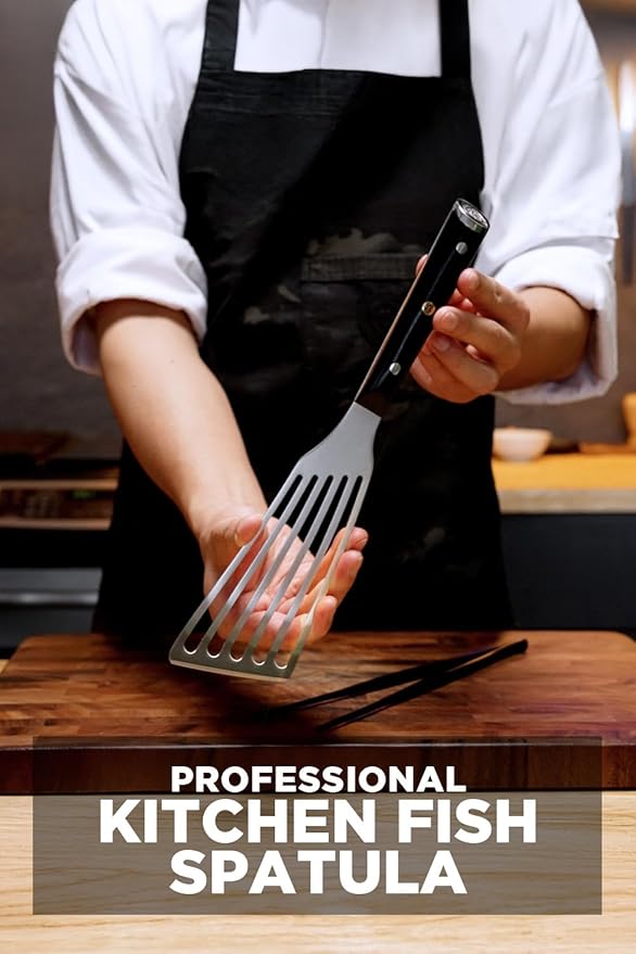 DALSTRONG Chef Tweezers Professional & Fish Spatula- 12" high-precision Tweezer Tongs for Cooking + 7.5” Stainless Steel Fish Spatula - Plating, Multi-use