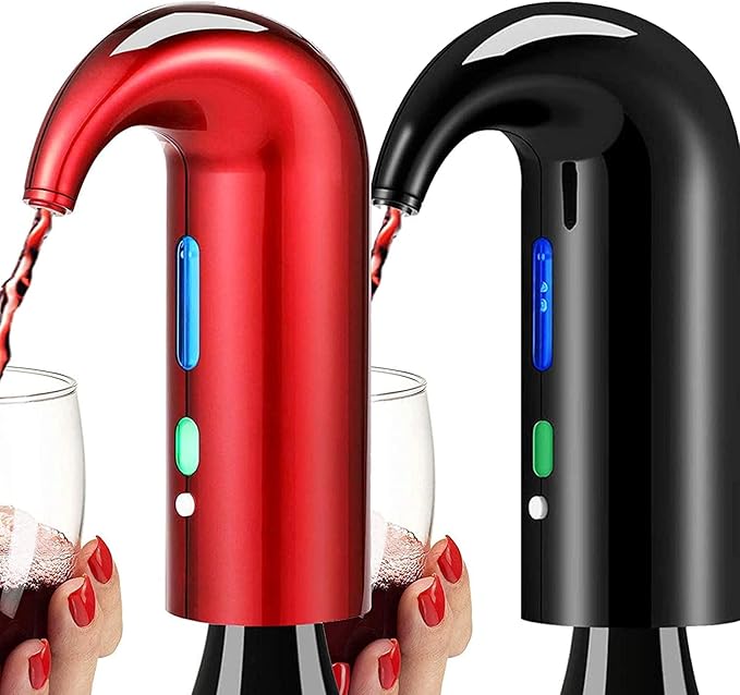 Wine Aerator Electric Wine Decanter and Dispenser One Touch Red -White Wine Accessories Aeration Work with Wine Opener for Beginner Enthusiast -Wine Gift Set