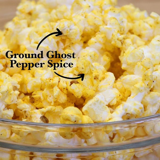 Spontaneous Combustion Ghost Pepper Microwave Popcorn Bags - 6 Pack - Ultimate Spicy Gourmet Popcorn - Perfect Hot Movie Theater Popcorn for Home - Try if you dare!