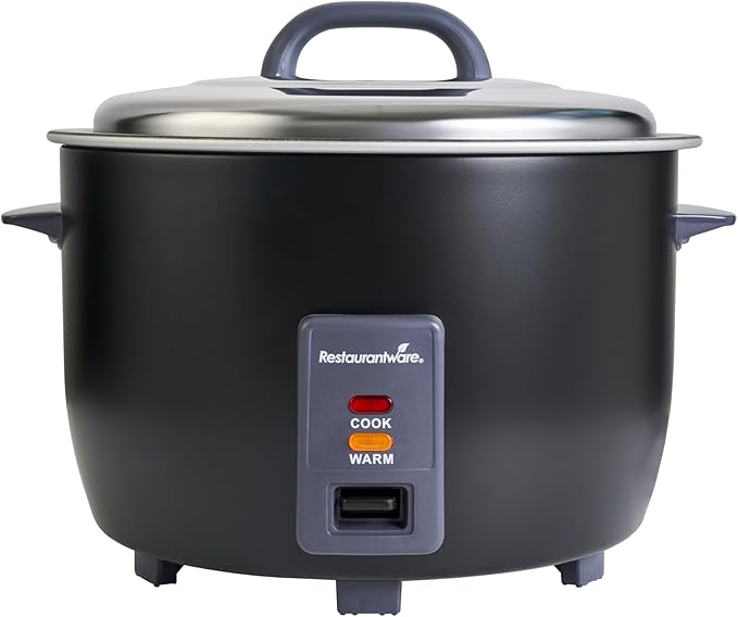 Restaurantware Commercial Rice Cooker 60 Cup Heavy-Duty Steel Industrial Rice Warmer With Nonstick Interior Black Ideal For Catering And Buffet Use