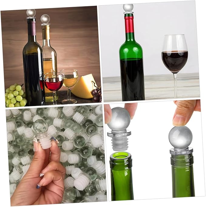 24pcs Glass Ball Wine Stoppers Bottle Stopper for Aromatherapy Perfume and Cosmetics