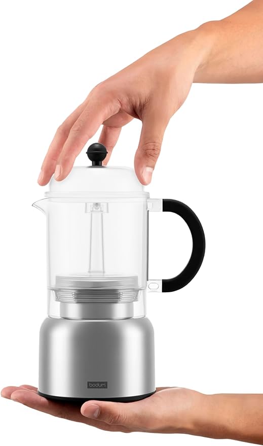 Bodum 17oz Chambord Electric Espresso Coffee Maker, Plastic Carafe w/Wi-Fi Control & Programmable Timer, Polished Stainless Steel