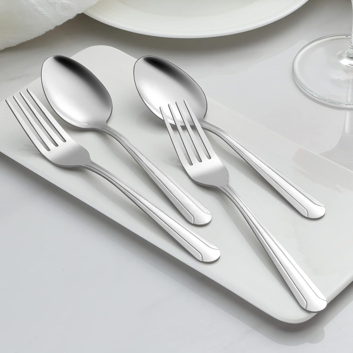 BEWOS 24 Pieces Tea Spoons Set, 6.2 Inches Stainless Steel Teaspoons Silverware, Coffee Spoons, Small Mirror Polished, Dishwasher Safe, Silver For Home, Restaurant