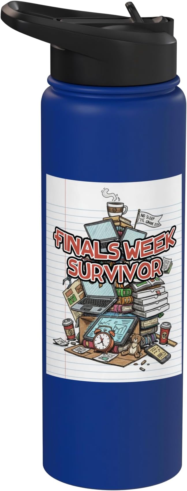 Cafeteria Critic - Student Lunch School Humor Food Chaos Stainless Steel Insulated Water Bottle