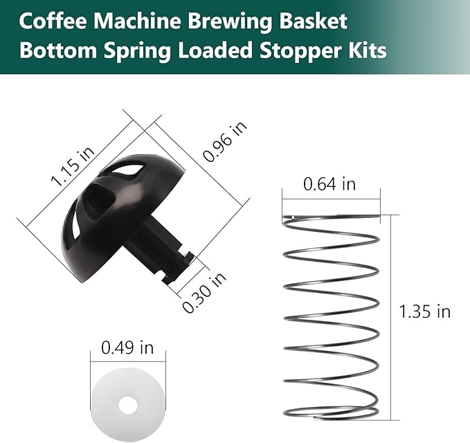 Coffee Machine Brewing Basket Bottom Spring Loaded Stopper Kits for Coffee Makers Brew Basket, Replacement for Mr. Coffee Hamilton Coffee Machine Accessory 990117900 990237500(2 PC)