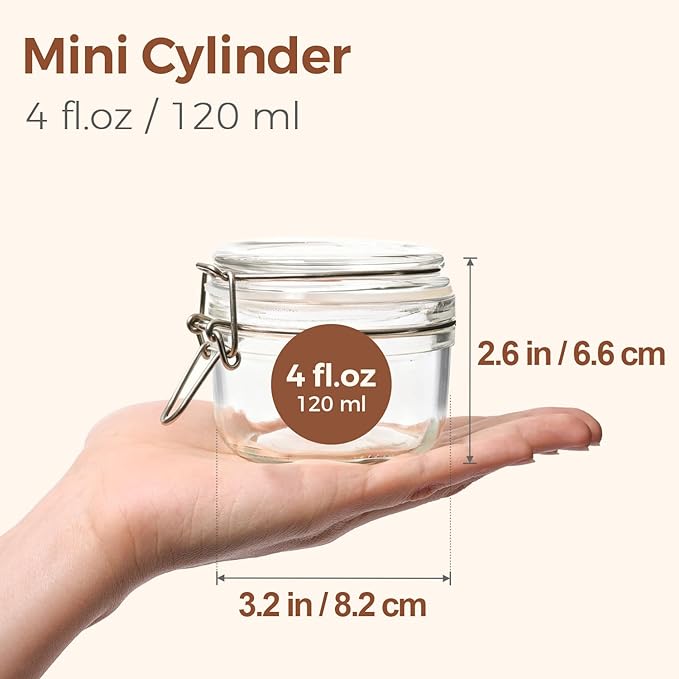 ComSaf 4oz Glass Spice Jars with Airtight Lids (Value Pack of 12), Bulk Mini Mason Jars for DIY Wedding Favors, Spices, Herbs & Crafts, 120ml Small Glass Canisters for Complete Pantry Organization