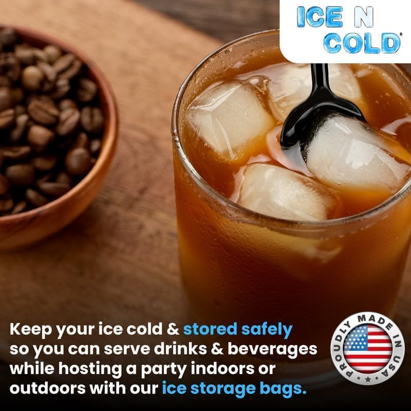 Ice Bags with Drawstring Closure | 8lb, 400ct/cs | 37 mic Thickness | Portable Storage and Freezer Keeper