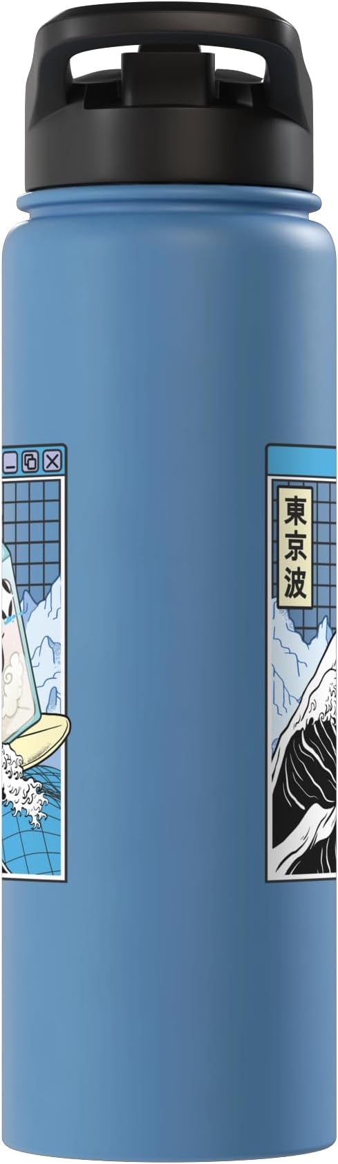 Milk Carton Surfing Great Wave Kawaii Vaporwave Anime Stainless Steel Insulated Water Bottle