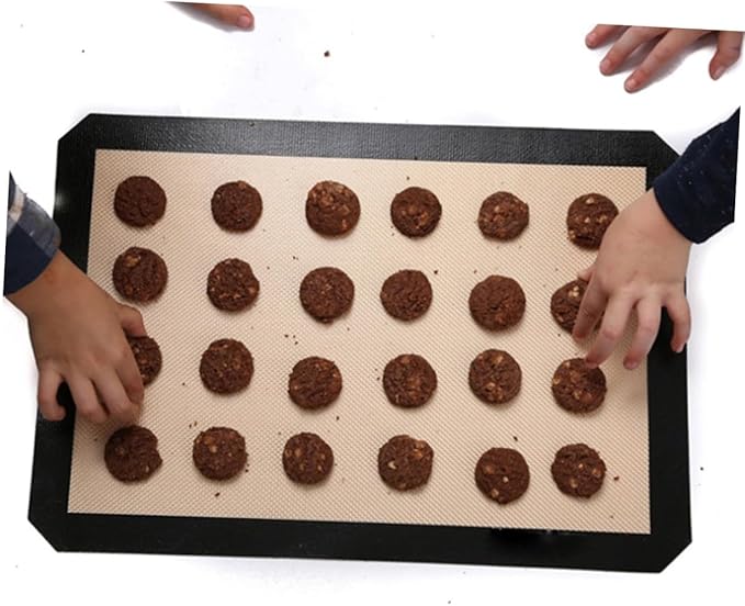 Uonlytech 4pcs Non-stick Silicone Baking Mats with Glass Heat Resistant Oven Liners for Cookies Pastry Bread Reusable and Easy to Clean Baking Pads