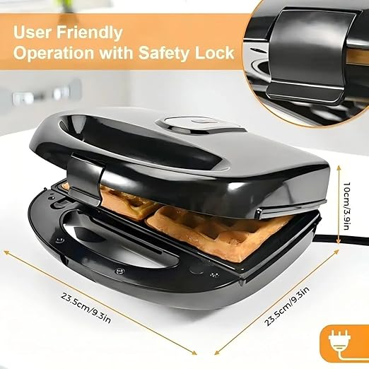 6 in 1 Waffle Maker, Sandwich Maker with Removable Plates, Donut Maker Dual-Sided Heating Non-Stick Plates, Walnut Cookie Maker, Multi Breakfast Maker for Grilled Cheese, Toast, Bread