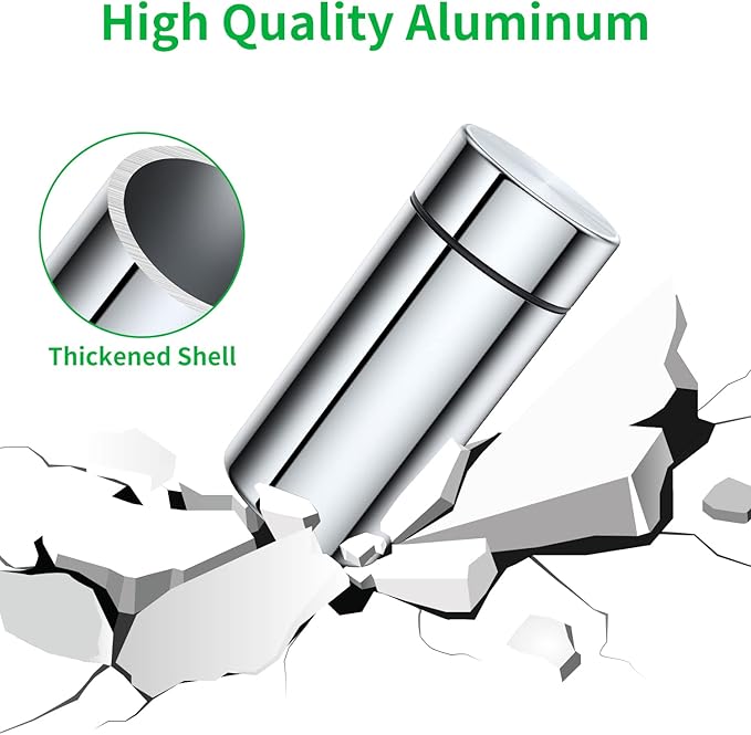 TecQach Portable Aluminum Storage Jar 3-Pack,Airtight Smell Proof Container, Metal Waterproof Small Bottle Multipurpose Container for Coffee & Teas, Herb Spices Container Screw-Top Lid Lock Odor