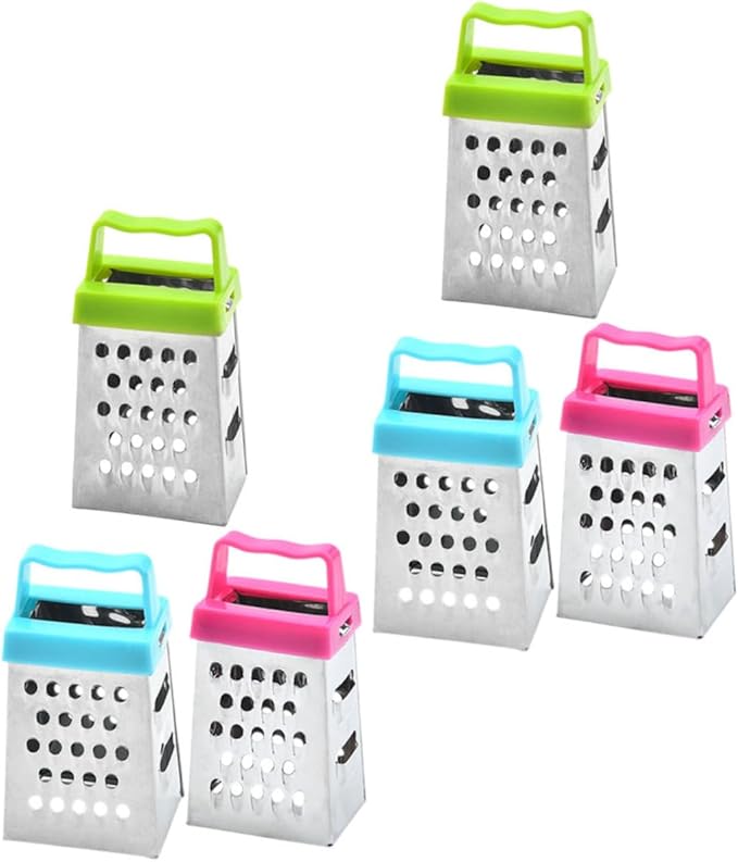 PRETYZOOM 24pcs Mini Cheese Grater Stainless Steel Grater Garlic Slicer Handheld Fruit Vegetable Cutter Easy Clean