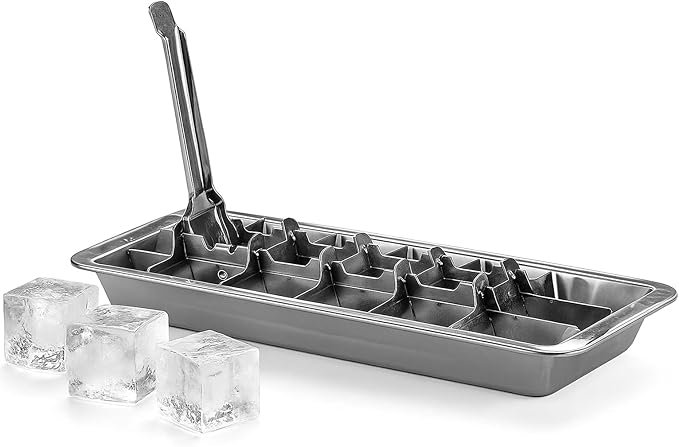 Stainless Steel Ice Cube Trays with Easy Release Handle – 18-Cube Metal Tray, Dishwasher Safe | HYICE®