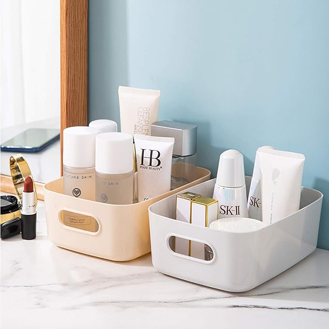 OWill 7 Pcs 2.1 L Plastic Storage Bins and Baskets for Efficient Home Classroom Organization Small Containers in Multicolour for Kitchen, Cupboard box, and Bathroom Organizer on Shelves and Tubs
