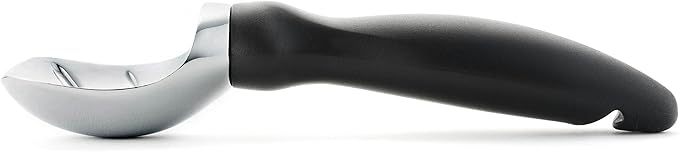 Spring Chef Ice Cream Scoop with Soft Grip Handle, Professional Heavy Duty Sturdy Scooper, Premium Kitchen Tool for Cookie Dough, Gelato, Sorbet, Black, 2 Pack