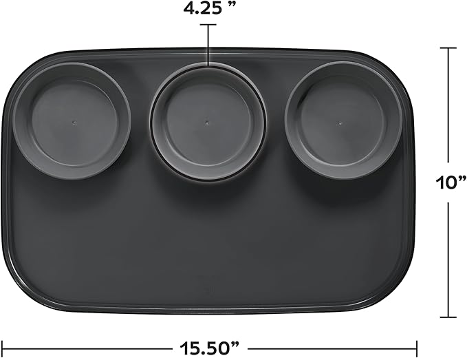 madesmart dipware 3 Bowl Serving Tray, Collapsible & Removable Dip Bowls for Charcuterie, Guacomole, Snacks, Veggies, Premium Dishwasher & Microwave Safe, Multipurpose Plate & Bowl, Terracotta