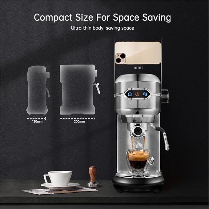 Semi-auto Stainless Steel Household Coffee Machine 19 Capsules Superfine Capsule Powder Coffee Machine Cappuccino and Espresso H11 (Color : H11 Jug Mat Tamper, Size : CHINA_UK)