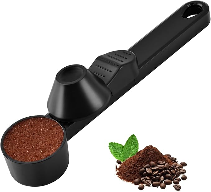 Coffee Scoop & Funnel for K-Cups Reusable, Coffee Spoon with Slide Scoop Measuring Scoo p with Funnel for Filling Water Bottles for Ground Coffe e Protein Powder without Spilling