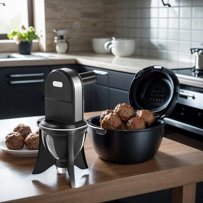 Electric Sweet Ball Maker, Small Automatic Luqaimat Machine, Meatball Maker Machine, Rice-Meat Dumpling & Fish Ball Making Forming Machine for DIY Lover