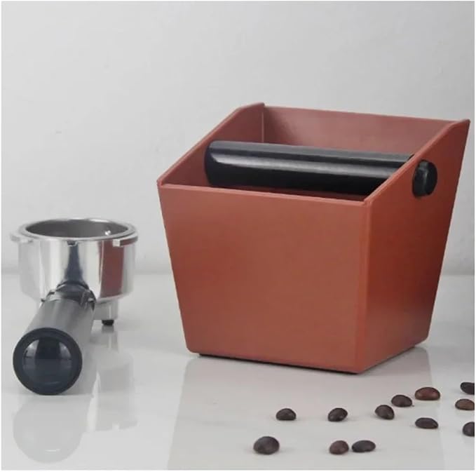 Coffee Knock Box Grounds Container ABS Bucket Anti Slip Powder Beveled Residue Barista Accessories Maker Tools(Black)