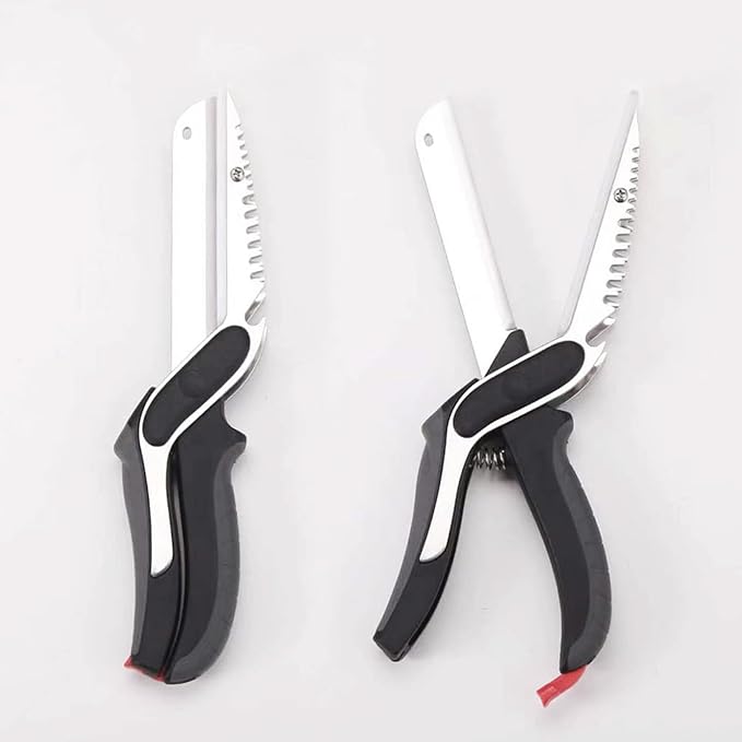 Vegetable Scissors Slicer Cutter,Quick Release/Install Kitchen Shears Cutting Board Knife Combo for Veggie,Carrots,cucumbers,potatoes,Barbecue Dishwasher Safe (Black)