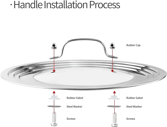 Stainless Steel Universal Lid for Pots, Pans and Skillets-Fits 7" to 12" Replacement Frying Pan Cover and Cast Iron Skillet Lid